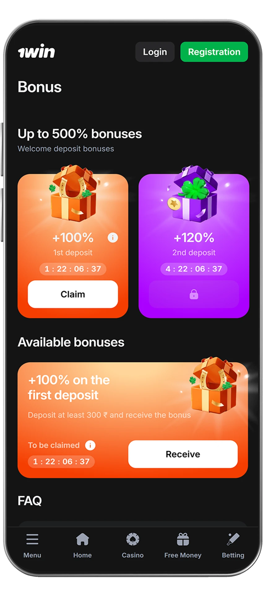 Bonuses and promotions at 1win casino