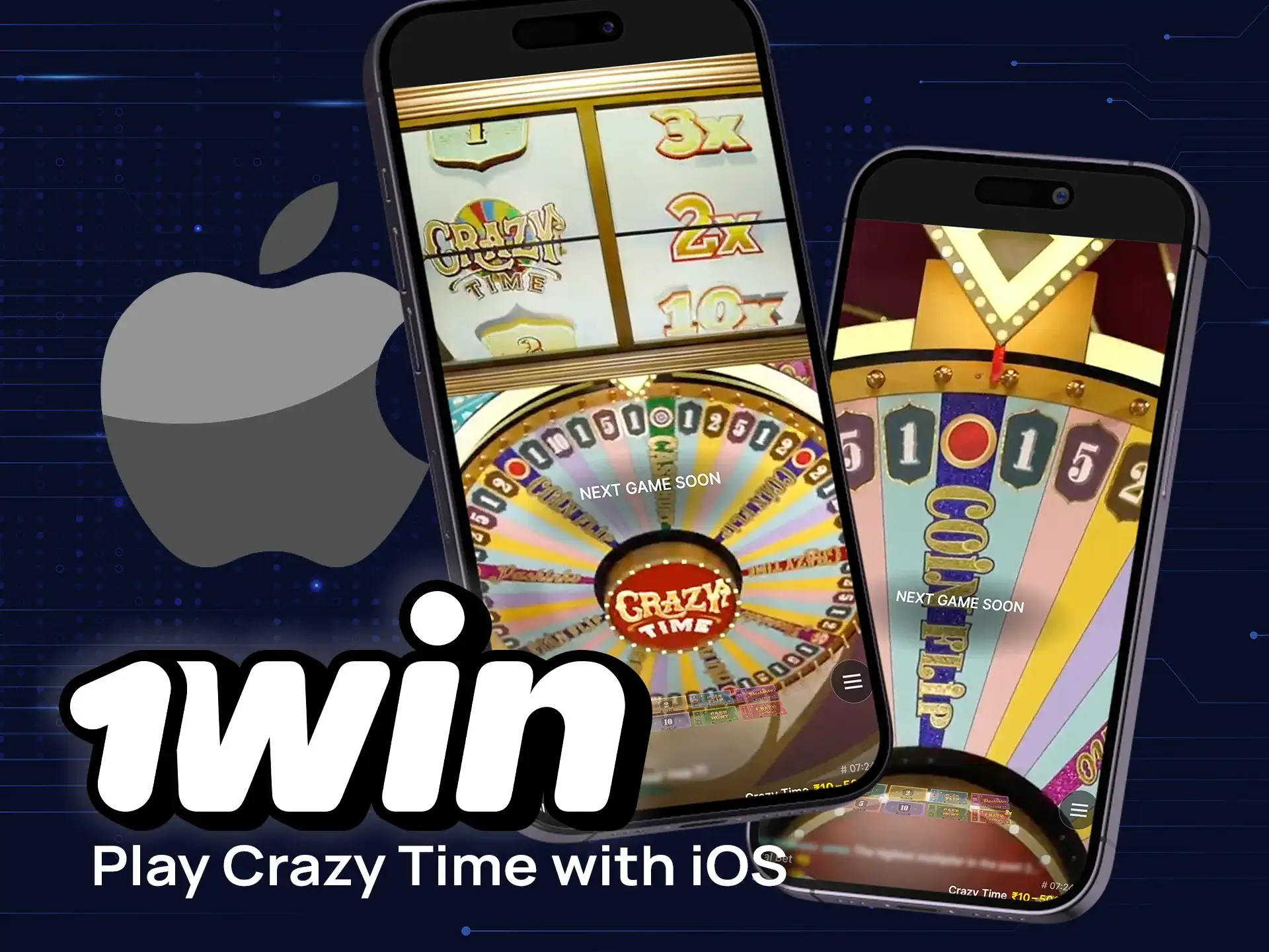 Add the 1win web app to your iPhone and try your luck at Crazy Time.